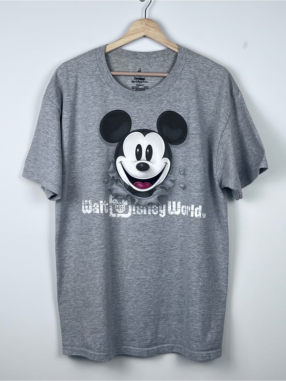 Walt Disney World X Haynes Double Sided Graphic Print 3D Effect Tee Shirt Size L